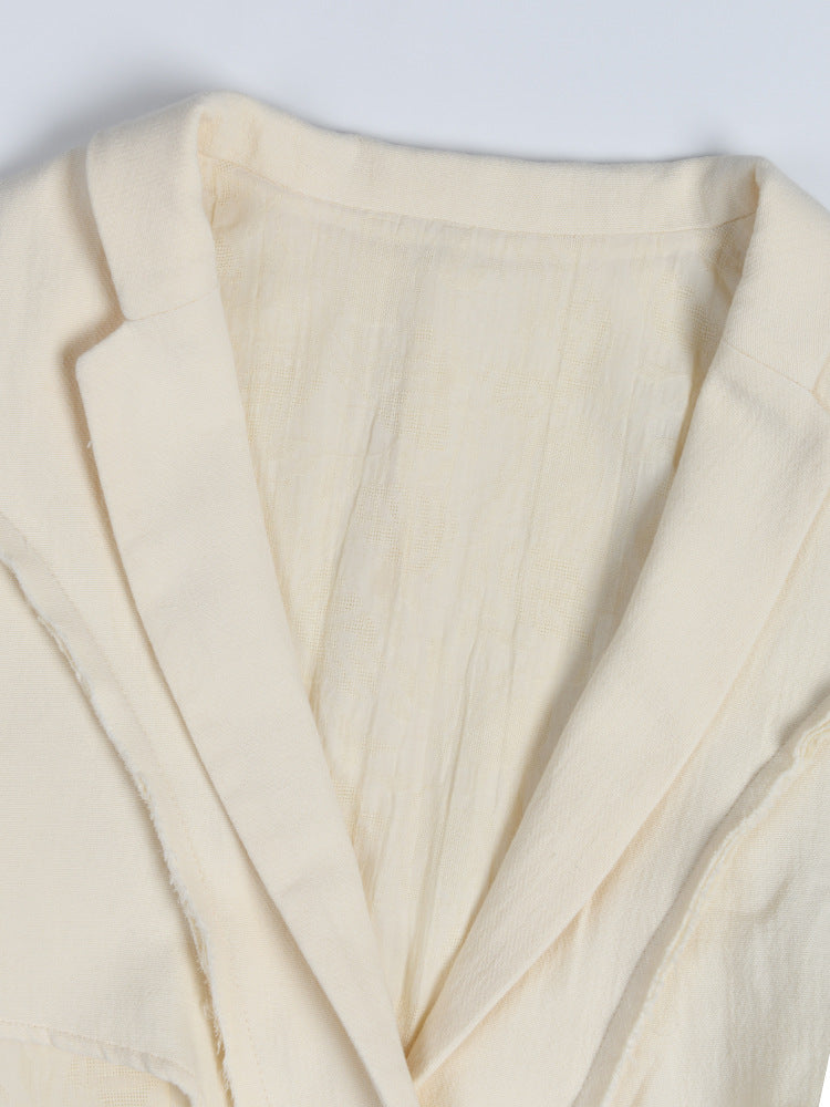 tailored longline coat dress in ivory – Edriesa