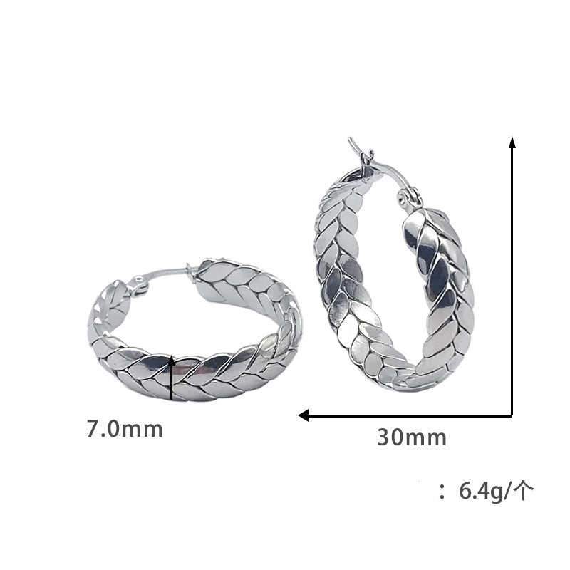 braided gold hoop earrings - SENIA