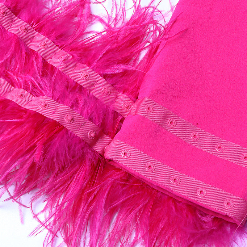 feather-cuff blazer with crystal lapels - Farwswe