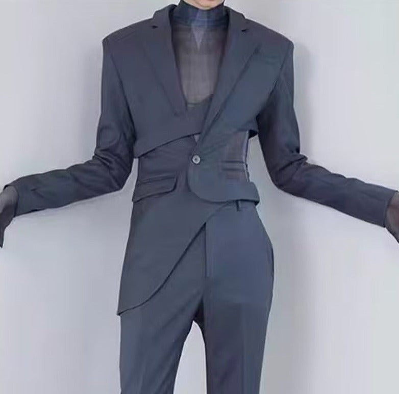 asymmetrical cut-out blazer with buckle detail - Flszkghf