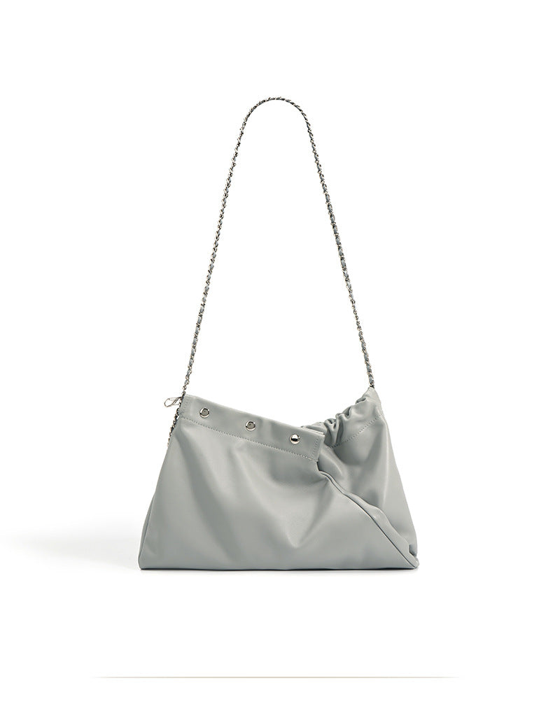 soft ruched shoulder bag with chain strap - VERVA
