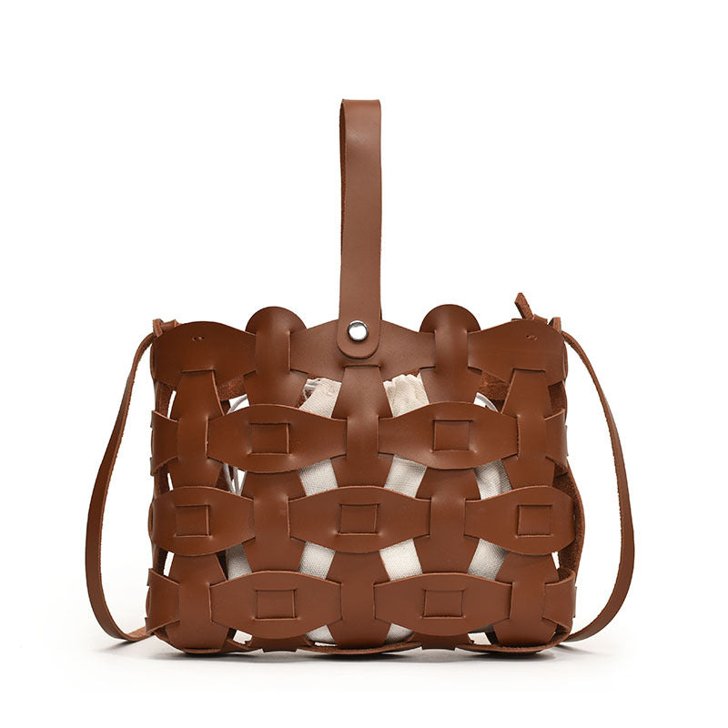 woven leather cage tote – BRAXA