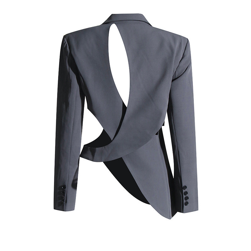asymmetrical cut-out blazer with buckle detail - Flszkghf