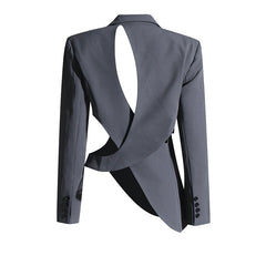 asymmetrical cut-out blazer with buckle detail - Flszkghf