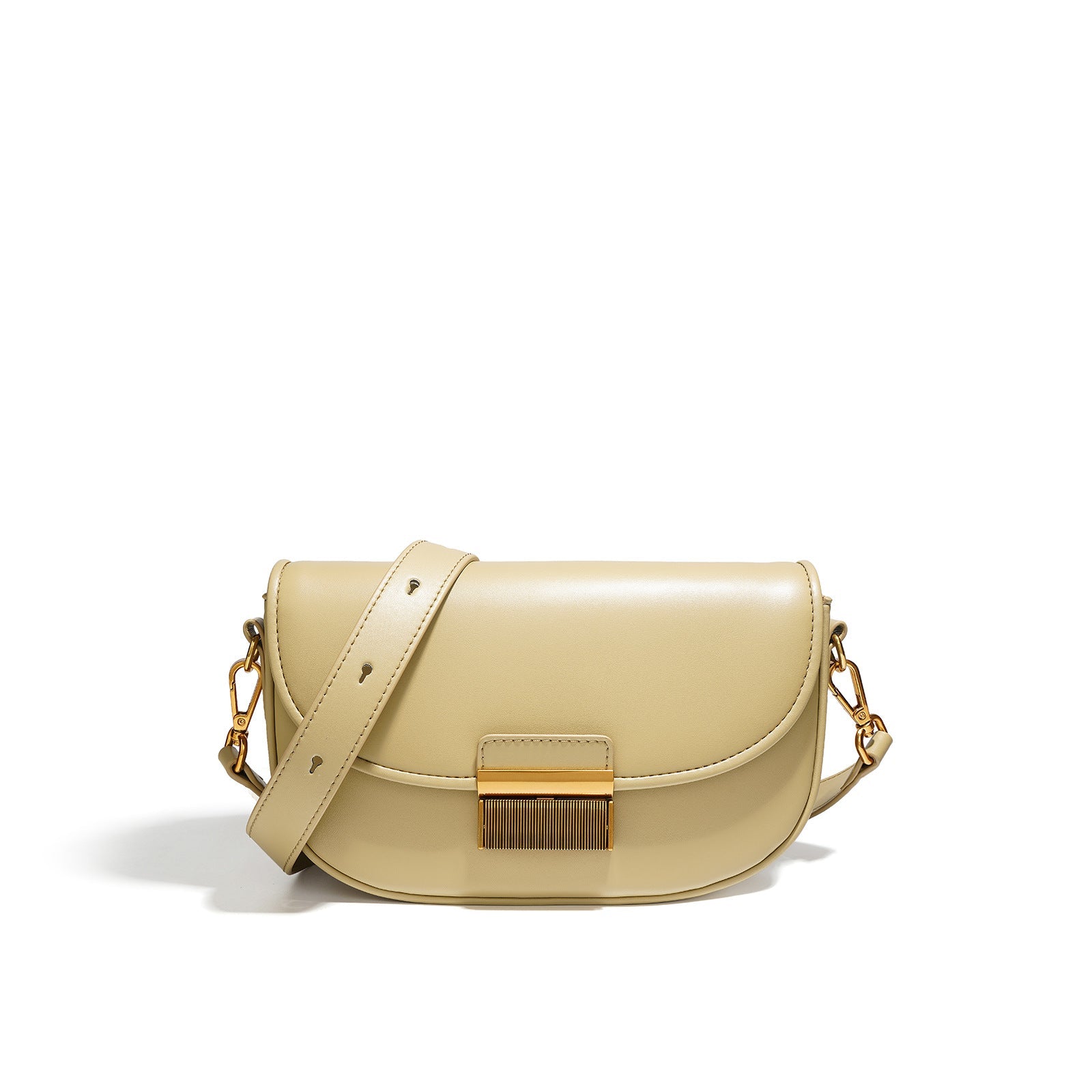 structured flap shoulder bag with gold clasp - AVAX