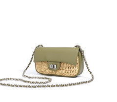braided flap bag with chain top handle - SIMENNA