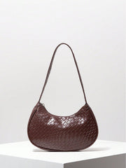 Crescent shoulder bag with woven leather finish - Munda