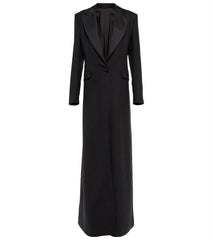 longline tailored blazer dress with deep plunge - Adbisfd