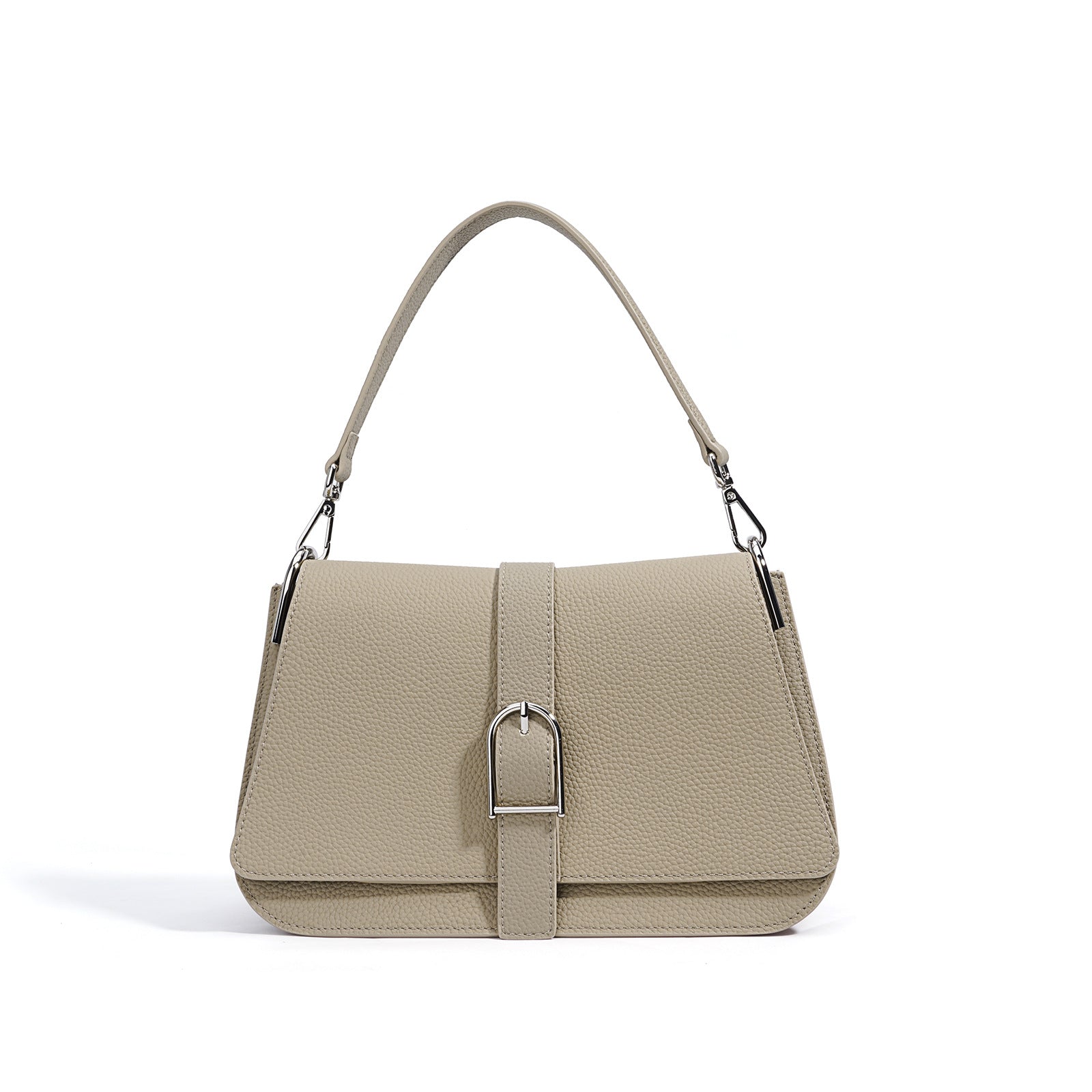 structured shoulder bag with buckle strap detail - NOIRU