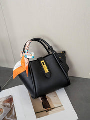 structured top-handle tote with silk scarf detail – MILAW
