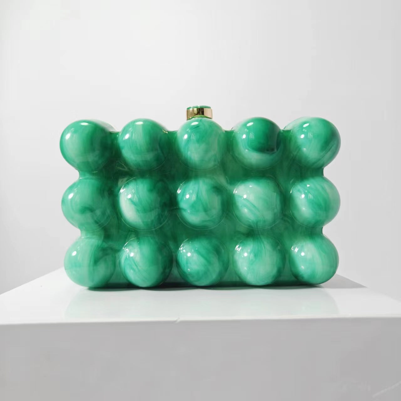 Sculpted square clutch bag with bubble accents - Ejiru