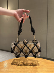 Beaded clear box bag with knotted handle - Soldi
