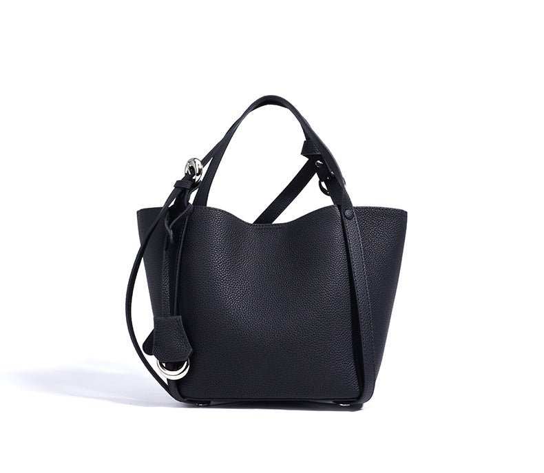 mini tote bag in pebbled leather – IVQ