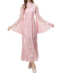 lace flared-sleeve maxi dress – Furoozan