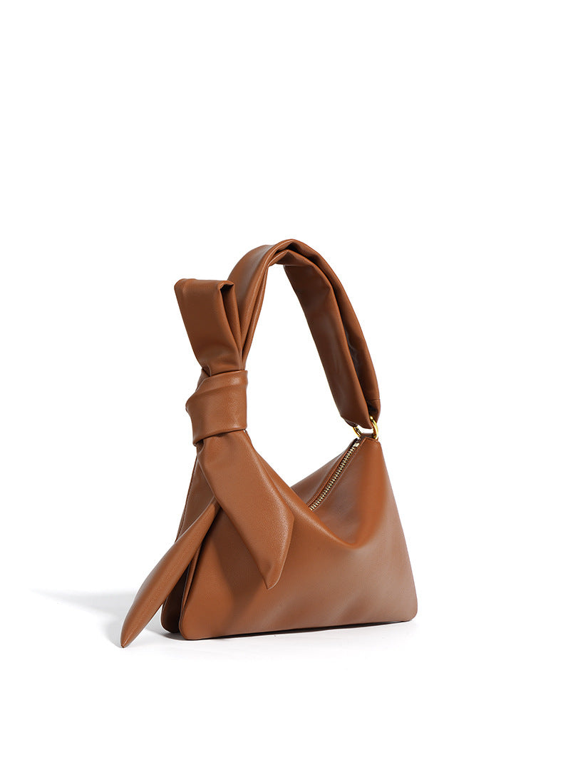 triangular shoulder bag with knotted handle detail – NAMRA