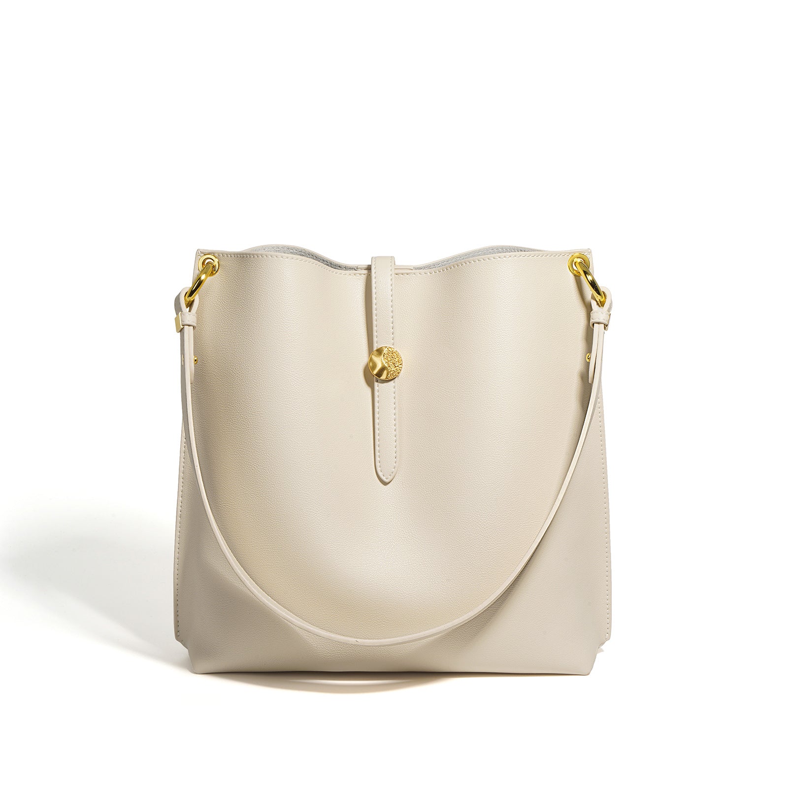 caramel shoulder bag with gold hardware – VERA