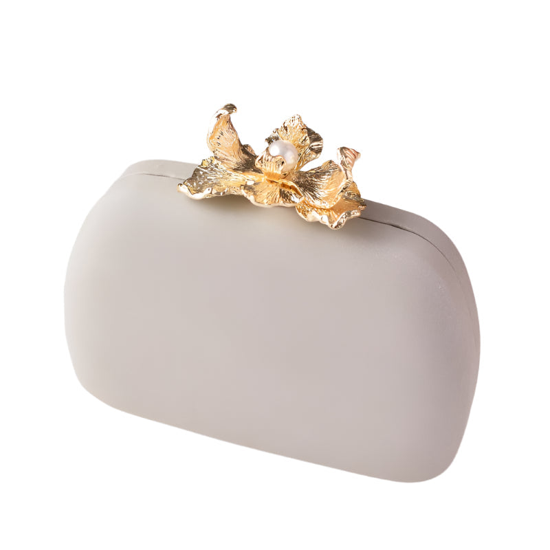 Velvet Box Clutch with Gold Orchid Clasp – LUNIE