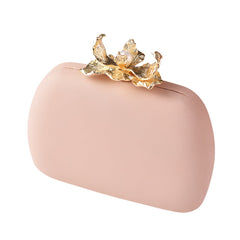 Velvet Box Clutch with Gold Orchid Clasp – LUNIE