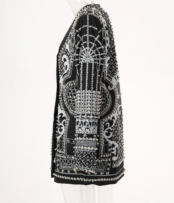 embellished plunge blazer mini dress - Elladine