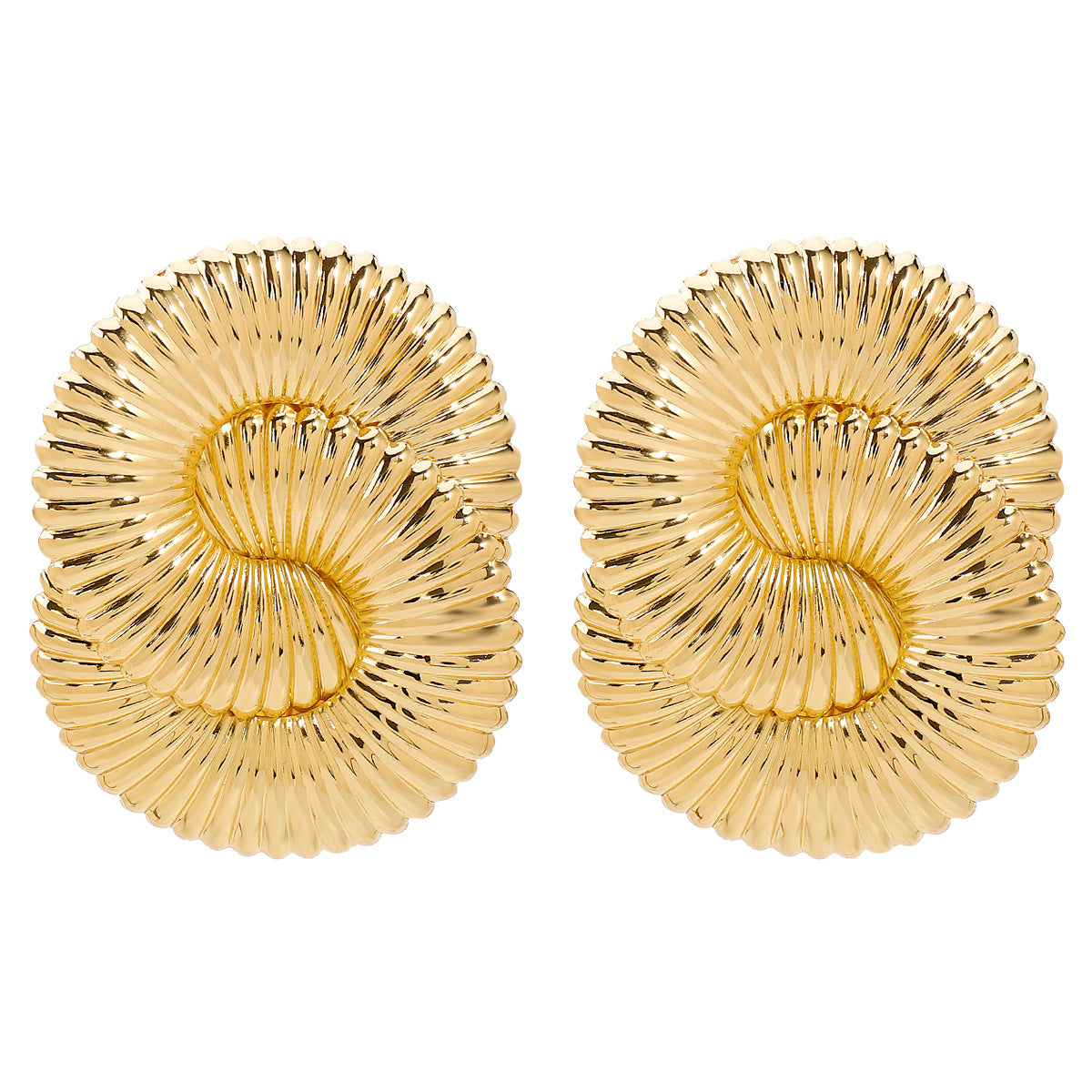 textured dome earrings with spiral illusion - AURAR