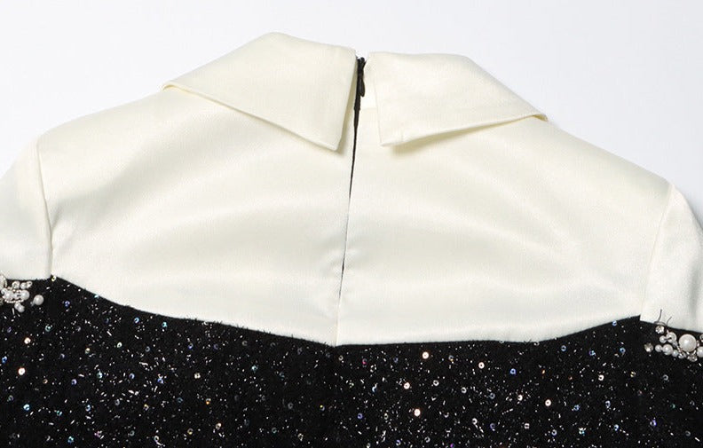 Pearl-embellished tweed mini dress – Ghashia