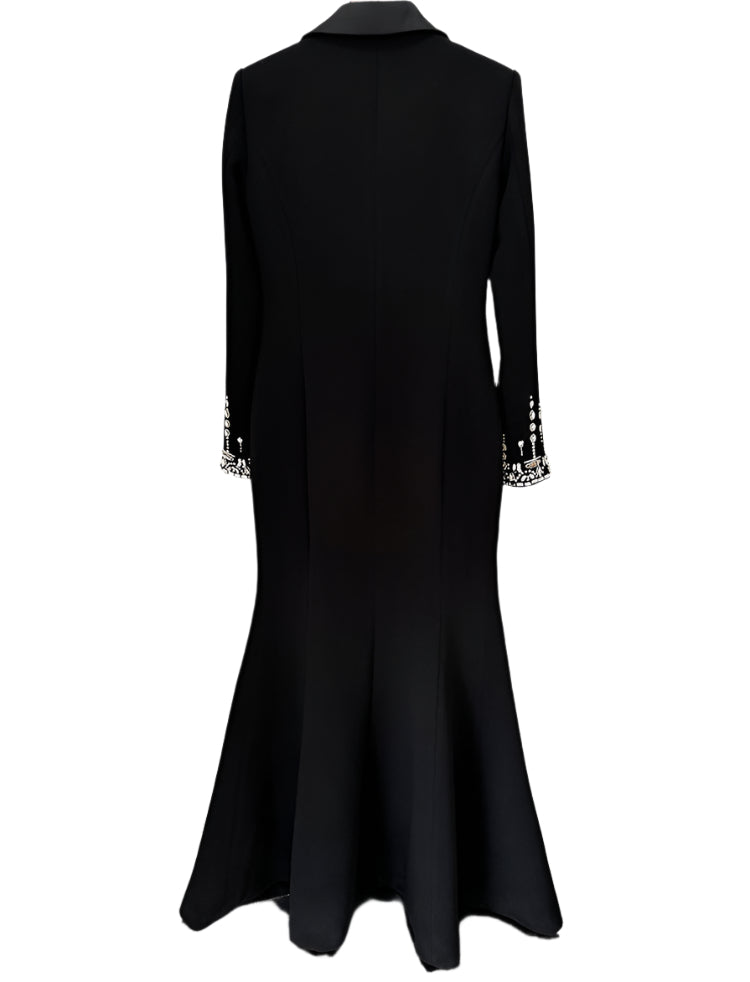 Tailored Blazer dress with beaded pockets/cuffs - MOLLEN