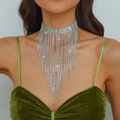 cascading rhinestone statement necklace – SERENA