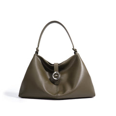 slouchy shoulder bag with circular buckle strap - CASSIAZ