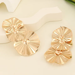 Layered floral fan statement earrings – Augrli