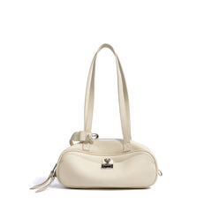 mini shoulder bag in sky blue pebbled leather – AZURA