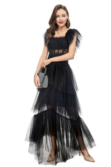 tiered tulle gown with sheer bodice – Timaria