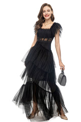 tiered tulle gown with sheer bodice – Timaria