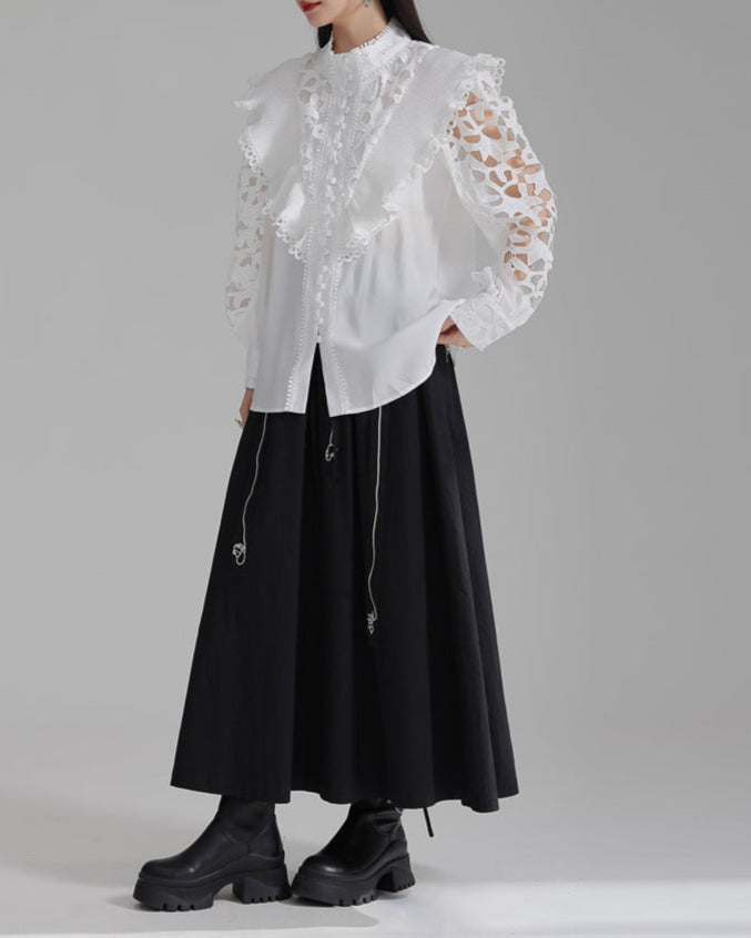 Long-sleeve blouse with lace detailing - Vursi