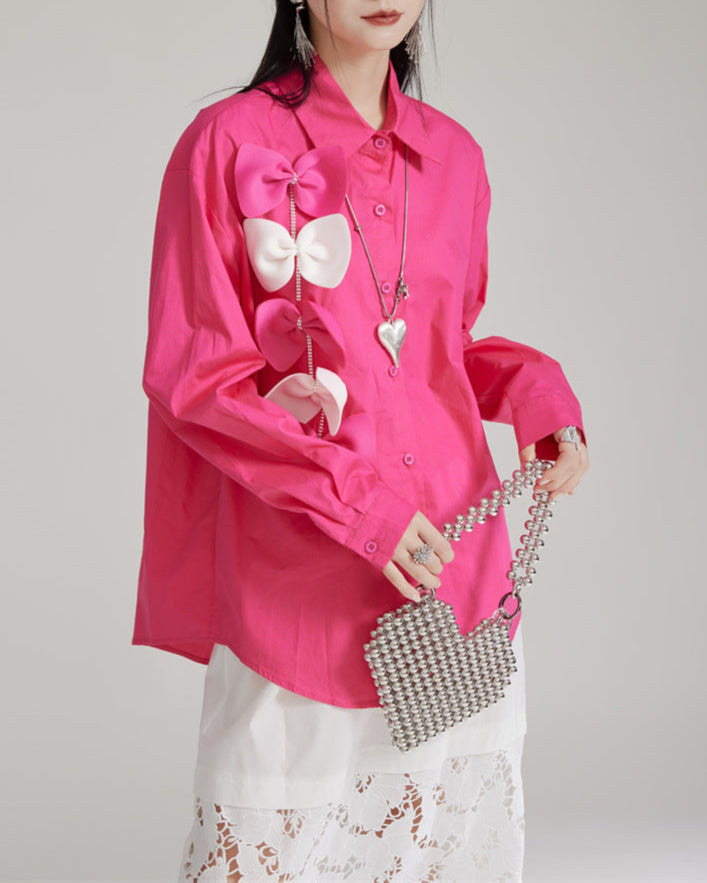 Button-down shirt with bow detailing - Bilky