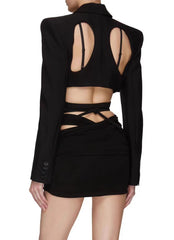 Cut-out blazer with tie-front detail - Nasru