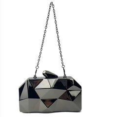 Geometric clutch bag with metallic finish - Arsubi
