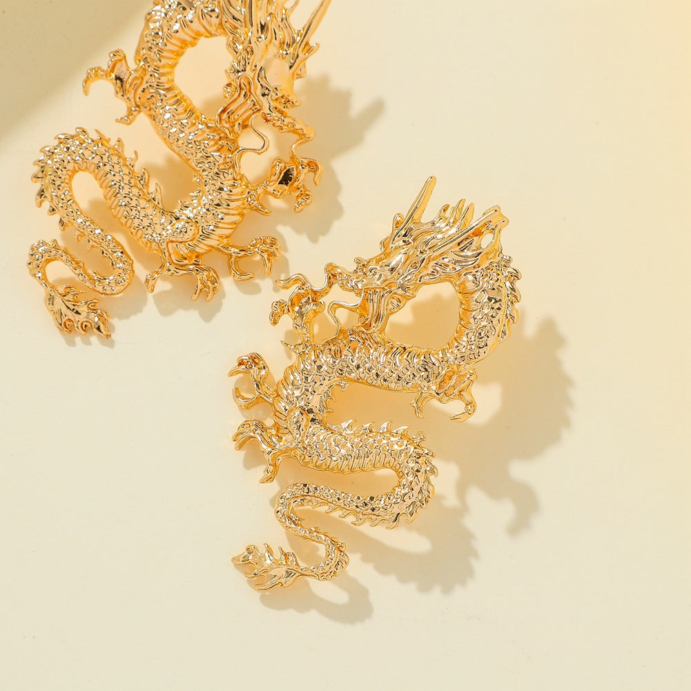 gold dragon statement earring – ZENRA