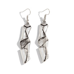 Sculptural drop earrings with twisted texture - Zojly
