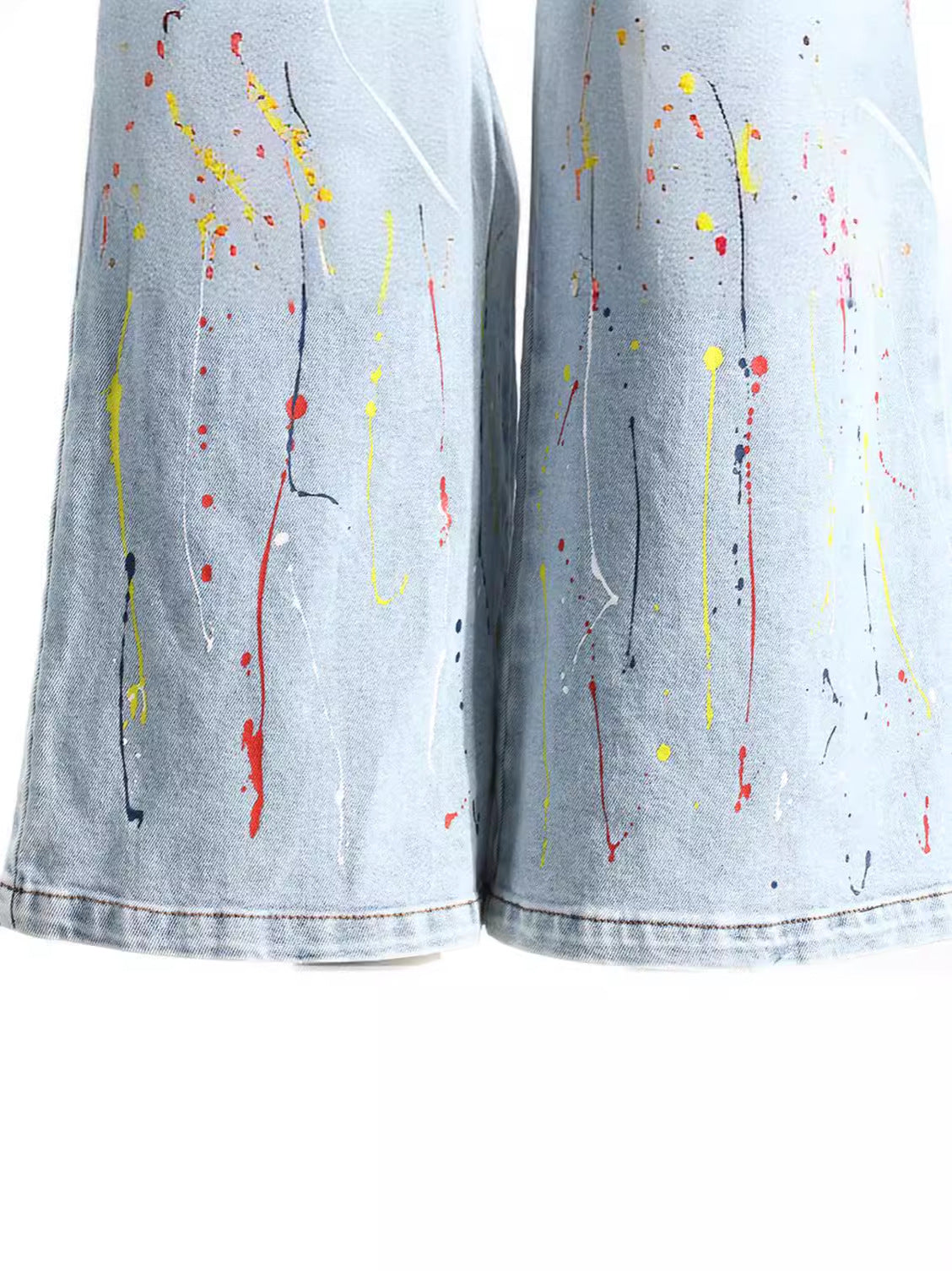 contrast leggings with detachable painted denim flares – ROGUE