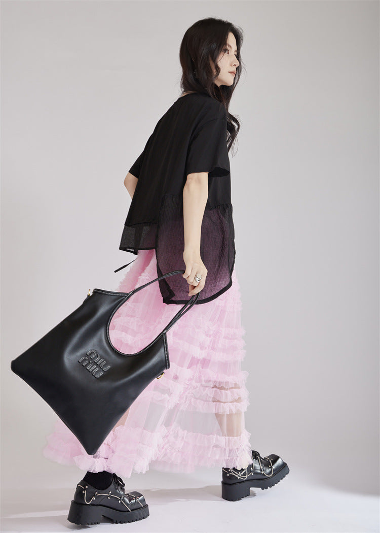 Tiered tulle maxi skirt with ruffle layers - Rinlo