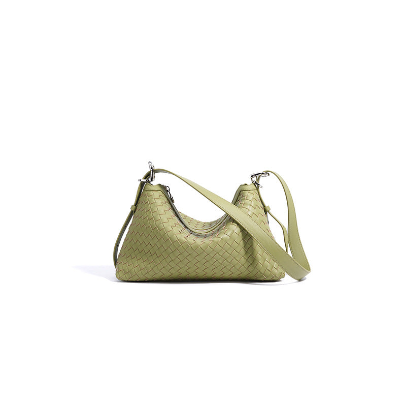woven crescent shoulder bag with long strap – IVX