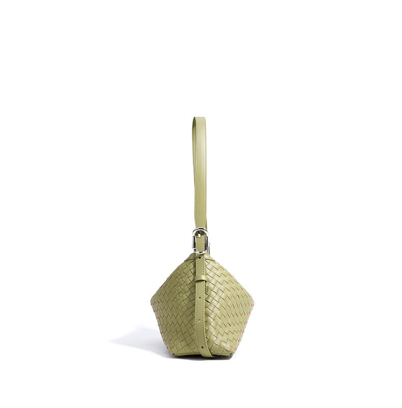 woven crescent shoulder bag with long strap – IVX