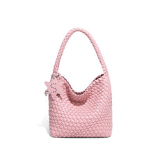 Woven leather shoulder bag with star charm - Wavri