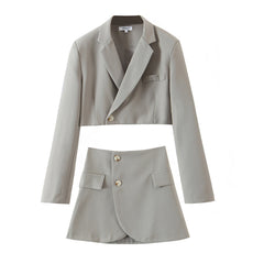 Cropped blazer with wrap skirt - Ikujy