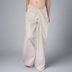 Wide-leg trousers with knot waist detailing - Aprino