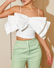 Sleeveless top with oversized bow detail - Sadri