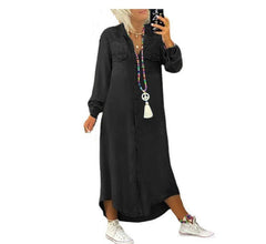 button-down denim shirt dress – Teeicuh