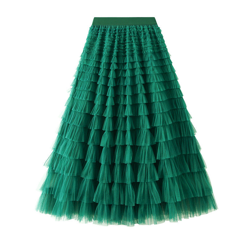 Multi-layered midi skirt with elastic waistband - Sidvu