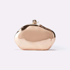 Sculpted oval clutch with metallic finish - Sulji