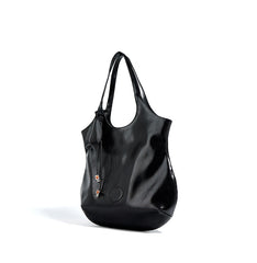 oversized slouchy tote bag with smooth leather finish - NALUXA